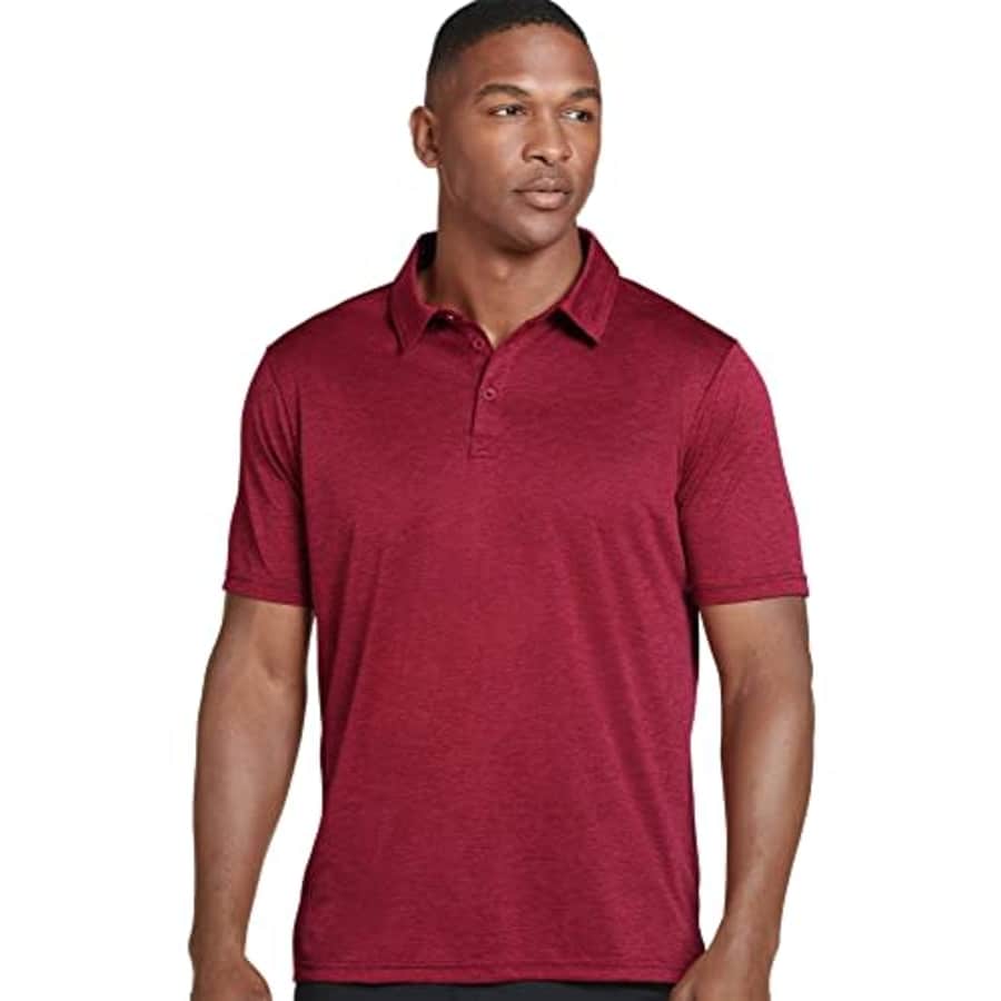 Jockey Men's Activewear Space Dye Performance Polo, Berry Bliss Space Dye, L for $10