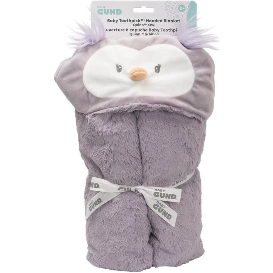Gund Toothpick Owl Hood Baby Blanket for $14 Gund Toothpick Owl Hood Baby Blanket for $14
