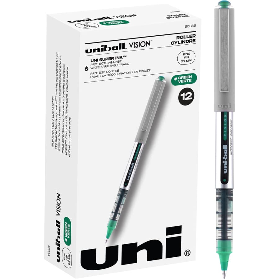 Uniball Vision Elite Micro 0.7mm Fine Point Rollerball Pen 12-Pack (Green) for $8.88 via Sub & Save Uniball Vision Elite Micro 0.7mm Fine Point Rollerball Pen 12-Pack (Green) for $8.88 via Sub & Save