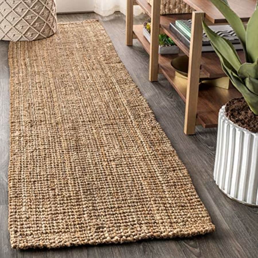JONATHAN Y NRF102A-210 Pata Hand Woven Chunky Jute Natural 2 ft. x 10 ft. Runner Rug, Bohemian, for $61