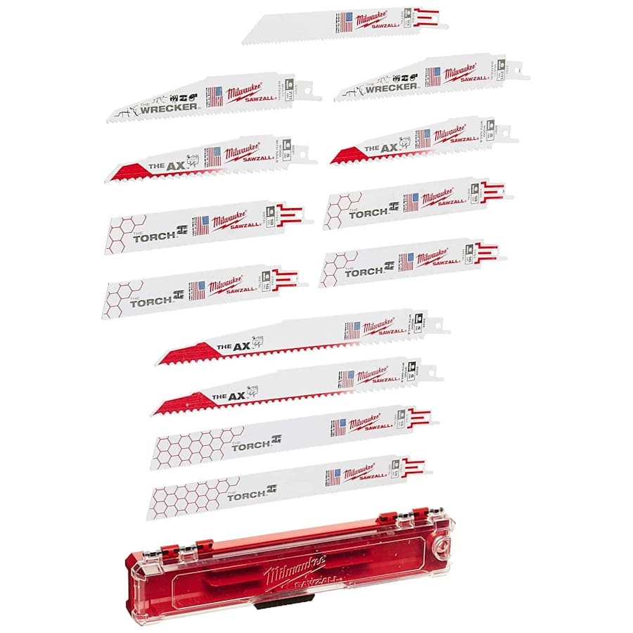 Milwaukee 12-Piece Sawzall Demolition Blade Set for $15