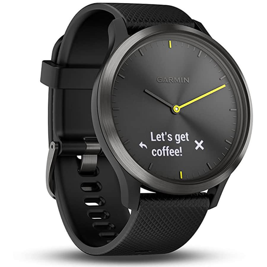 Garmin vvomove HR, Hybrid Smartwatch for Men and Women, Black/Black, Large for $130 Garmin vvomove HR, Hybrid Smartwatch for Men and Women, Black/Black, Large for $130