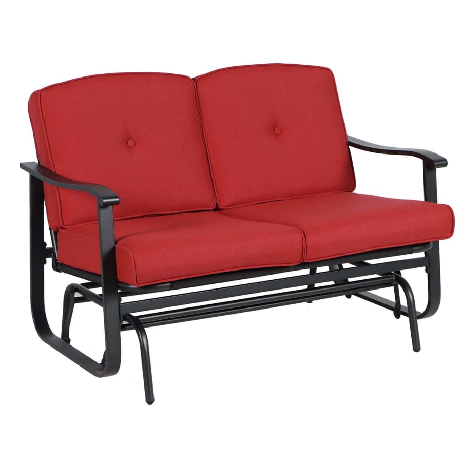 Mainstays Belden Park Cushion Steel Outdoor Glider Bench for $138 Mainstays Belden Park Cushion Steel Outdoor Glider Bench for $138