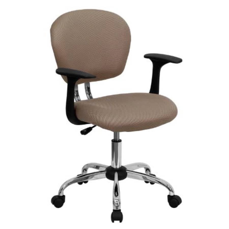 Flash Furniture Mid-Back Coffee Brown Mesh Padded Swivel Task Office Chair with Chrome Base and Arms for $95 Flash Furniture Mid-Back Coffee Brown Mesh Padded Swivel Task Office Chair with Chrome Base and Arms for $95