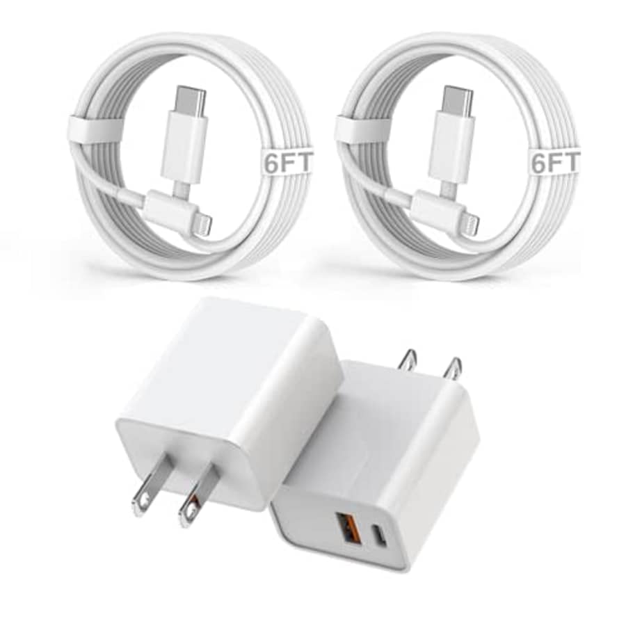 20W USB-A/C Charger w/ Lightning Cable 2-Pack for $20