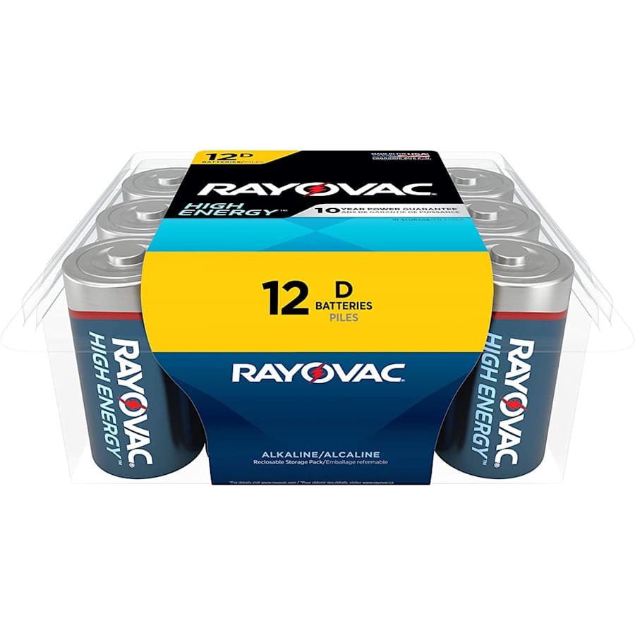 Rayovac D Batteries 12-Pack for $11