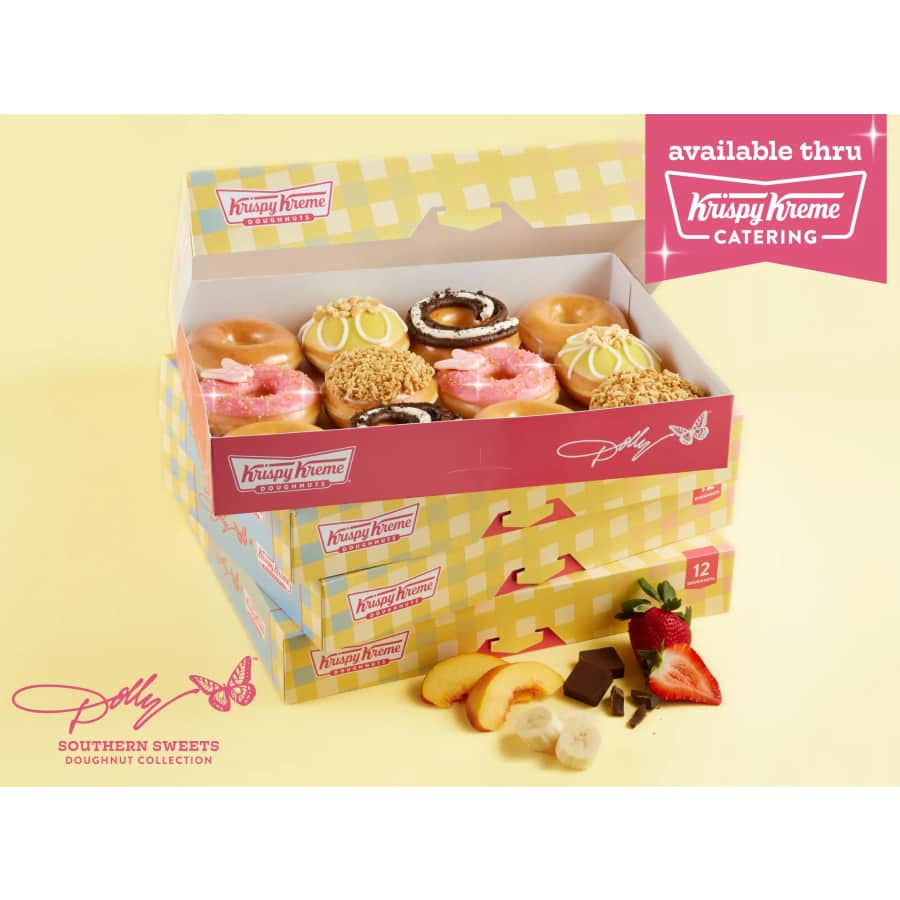 Dolly Parton Donut Collection at Krispy Kreme: Buy Now, freebie on May 18th