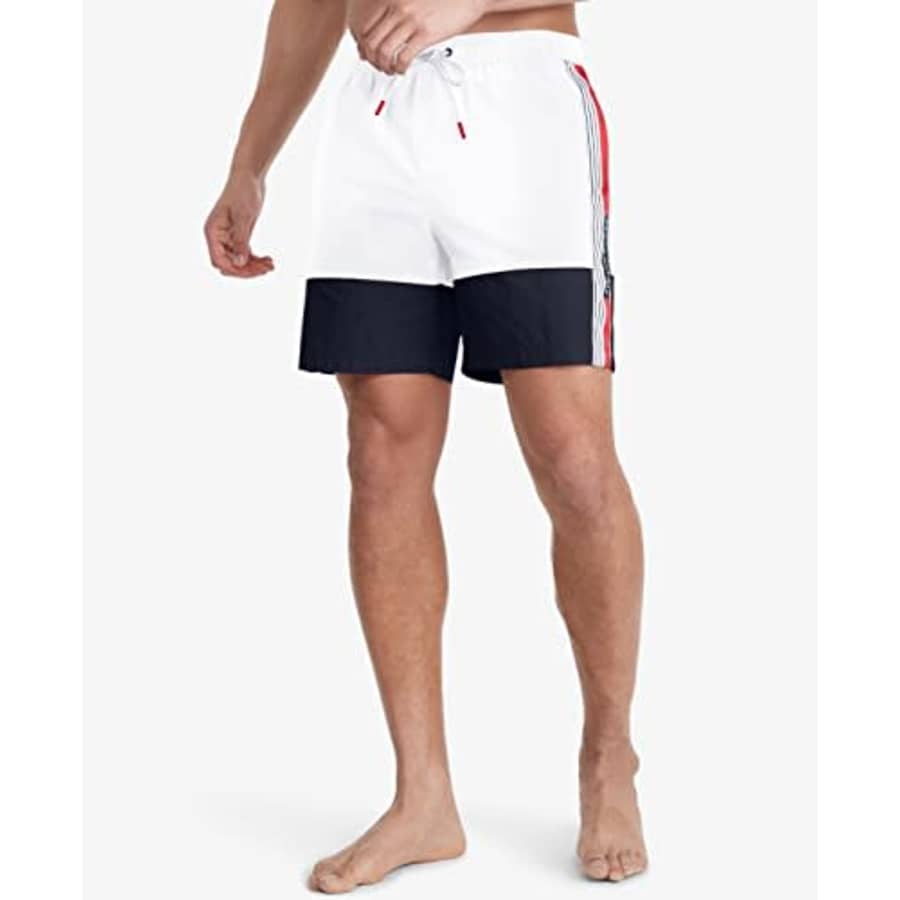 Tommy Hilfiger Men's Standard 7" Swim Trunks, White, 2XL for $24 Tommy Hilfiger Men's Standard 7" Swim Trunks, White, 2XL for $24