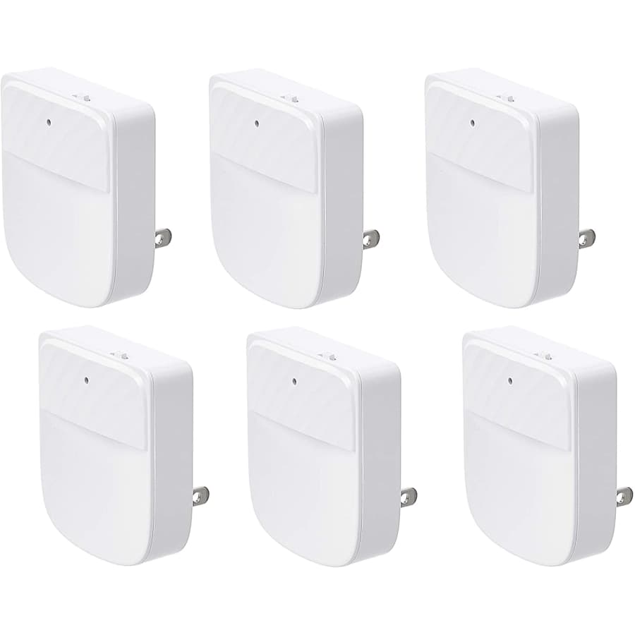 AmazonBasics LED Plug-in Night Light 6-Pack for $18