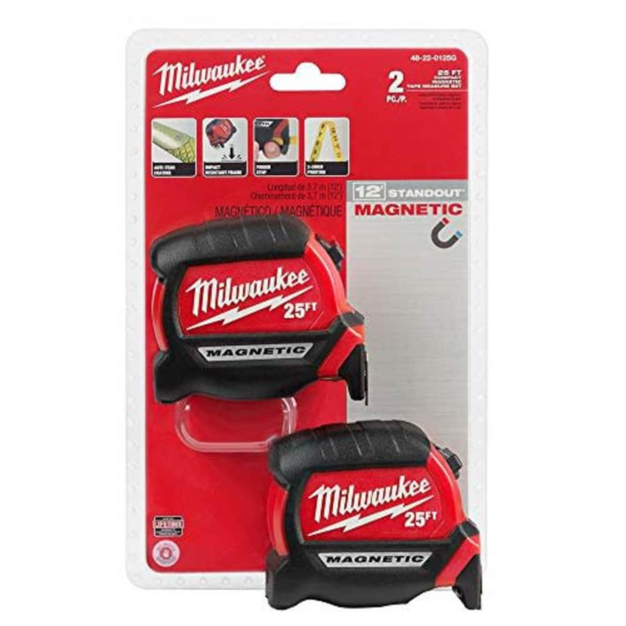 Milwaukee - 48-22-0125G - 25 ft. Magnetic Tape Measure - 2-Pack for $54 Milwaukee - 48-22-0125G - 25 ft. Magnetic Tape Measure - 2-Pack for $54