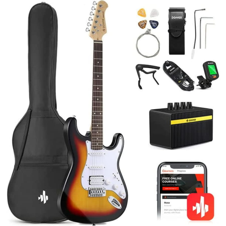 Donner 39" Beginner Electric Guitar Kit for $130