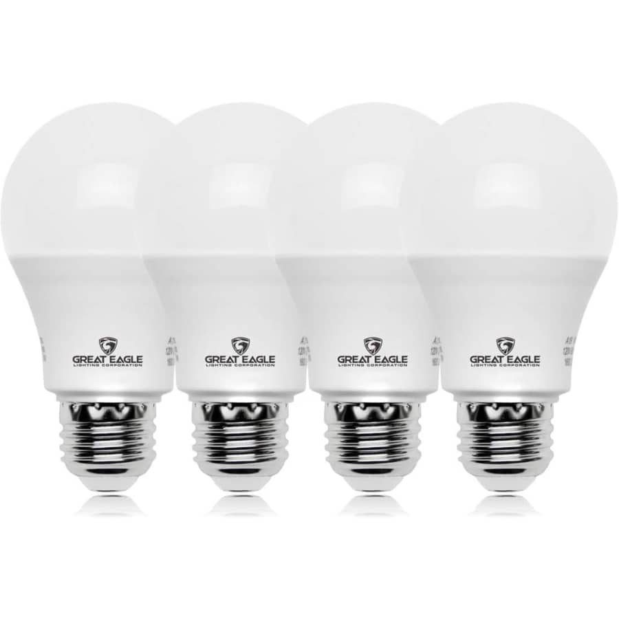 Great Eagle 60W-Equivalent A19 LED Light Bulb 4-Pack for $9 Great Eagle 60W-Equivalent A19 LED Light Bulb 4-Pack for $9