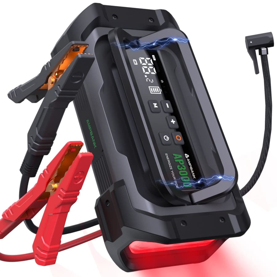 Ampbank 3,000A Jump Starter w/ Air Compressor for $65