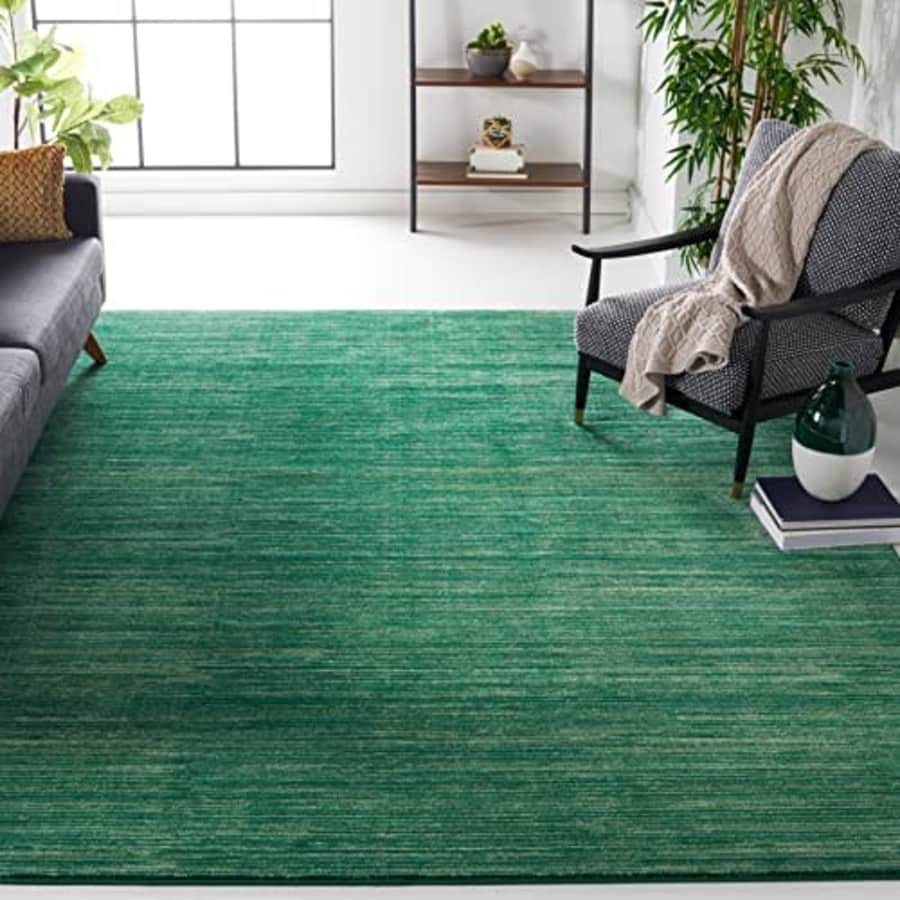 SAFAVIEH Vision Collection 6'7" x 6'7" Square Dark Green VSN606Y Modern Ombre Tonal Chic for $132
