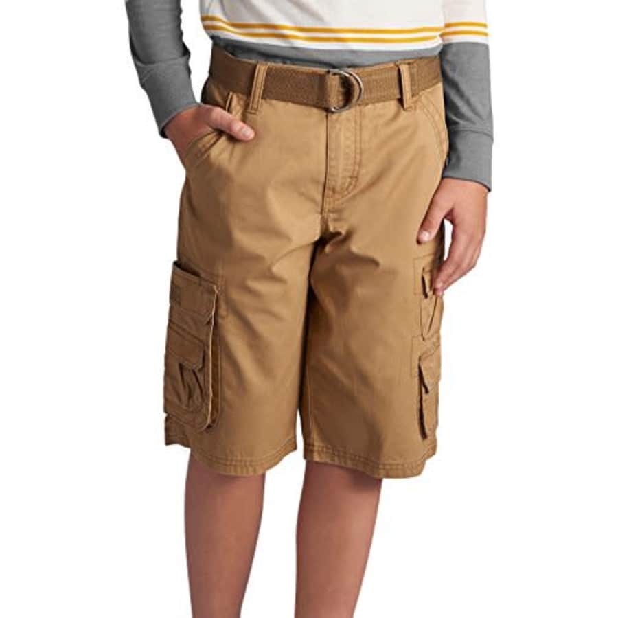 Lee Jeans Lee Little Boys Dungarees Belted Wyoming Cargo Short, Bourbon, 7 Regular for $28