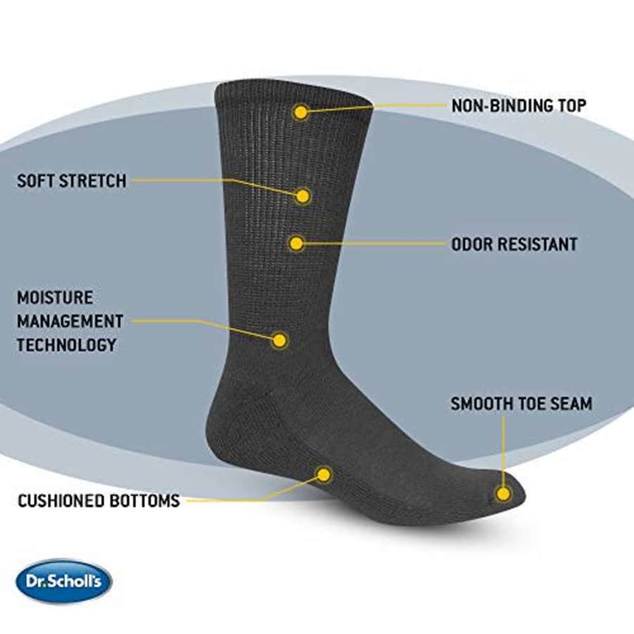 Dr. Scholl's Men's Diabetes & Circulator Socks-4 & 6 Pair Packs-Non-Binding Comfort and Moisture for $12
