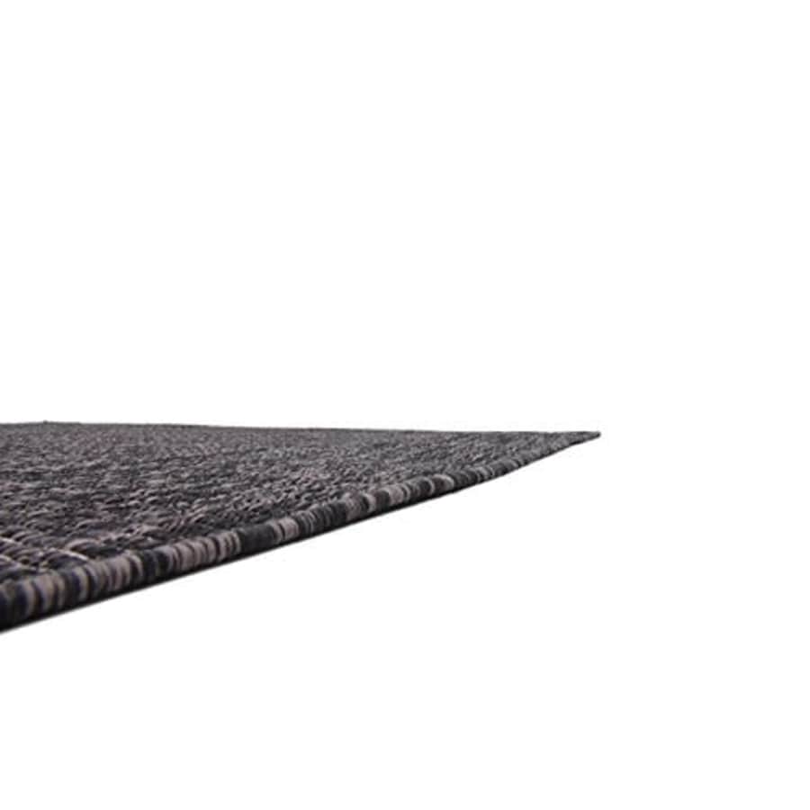 Unique Loom Outdoor Solid Collection Casual Transitional Indoor and Outdoor Flatweave Black Area for $57