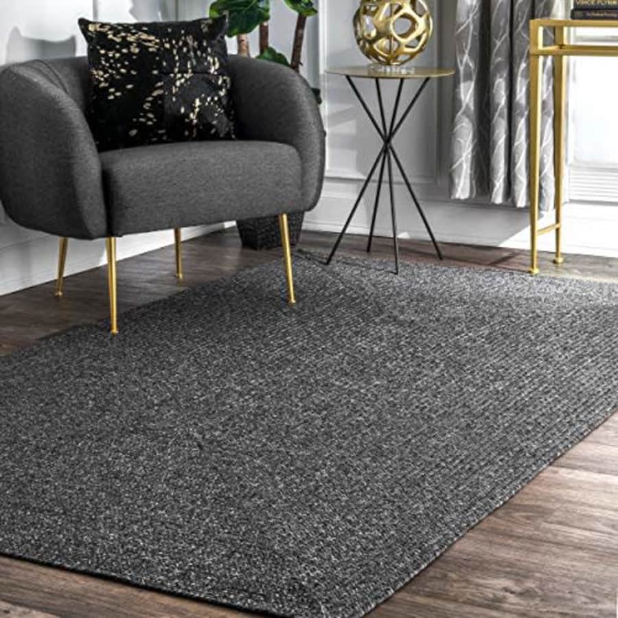 nuLOOM Lefebvre Braided Indoor/Outdoor Area Rug, 5' Round, Charcoal for $80