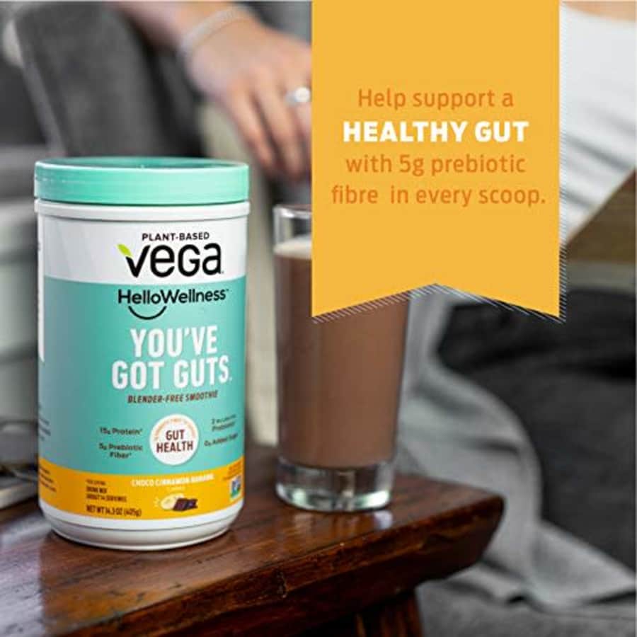Vega Hello Wellness Youve Got Guts Blender Free Smoothie, Choco Cinnamon Banana (14 Servings, for $23