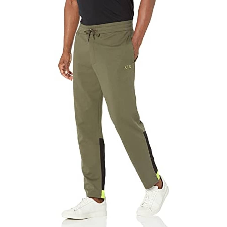 A|X Armani Exchange Men's Color Pop Bonded Cotton Drawstring Trouser, Truffle/Black/Acid L, X-Small for $77 A|X Armani Exchange Men's Color Pop Bonded Cotton Drawstring Trouser, Truffle/Black/Acid L, X-Small for $77