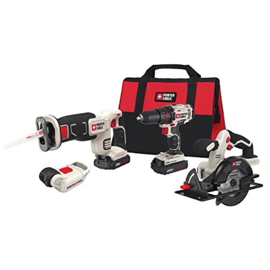Porter-Cable PCCK616L4 20V cordless combo kit w/ drill/driver, circular saw, reciprocating saw & light for $168 Porter-Cable PCCK616L4 20V cordless combo kit w/ drill/driver, circular saw, reciprocating saw & light for $168