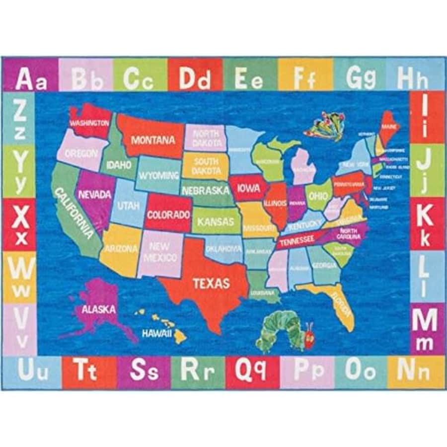 Eric Carle Elementary 35" x 51" USA Map Rug for $14 Eric Carle Elementary 35" x 51" USA Map Rug for $14
