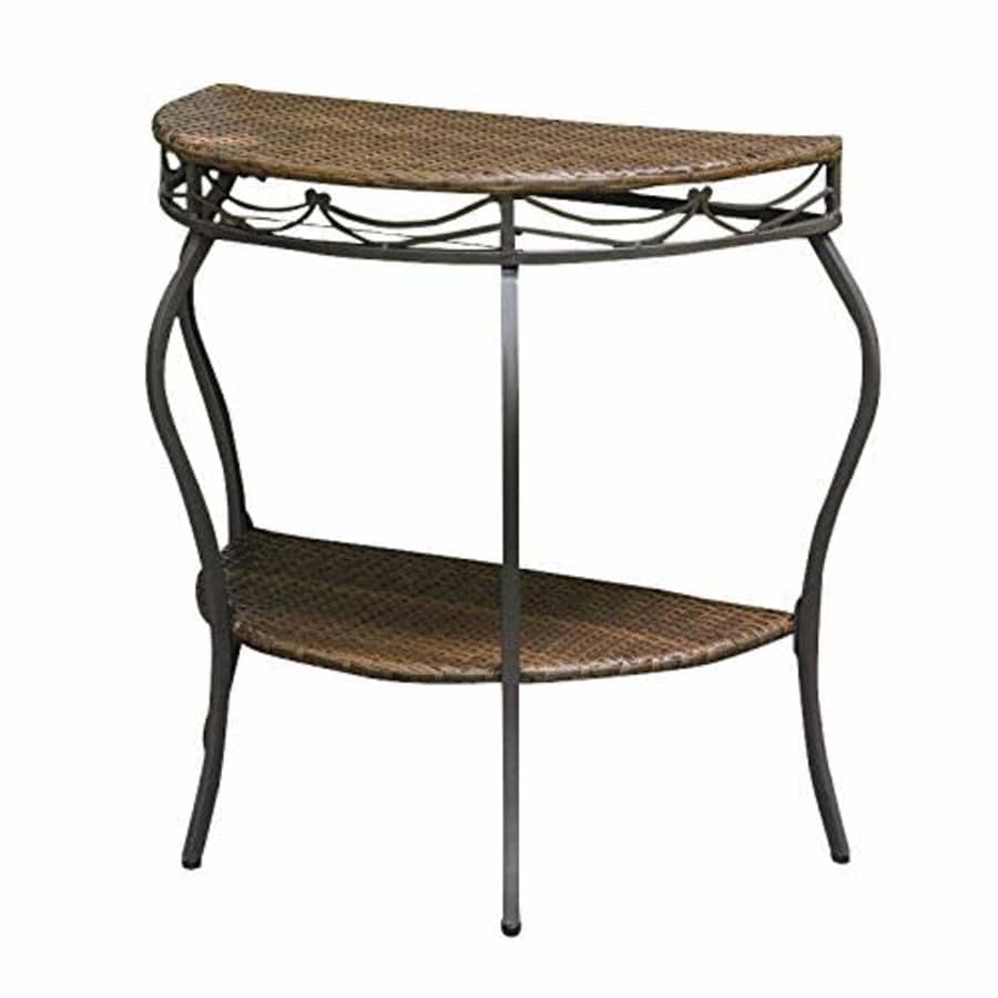 International Caravan Valencia Half Moon Patio Table in Antique Brown for $94