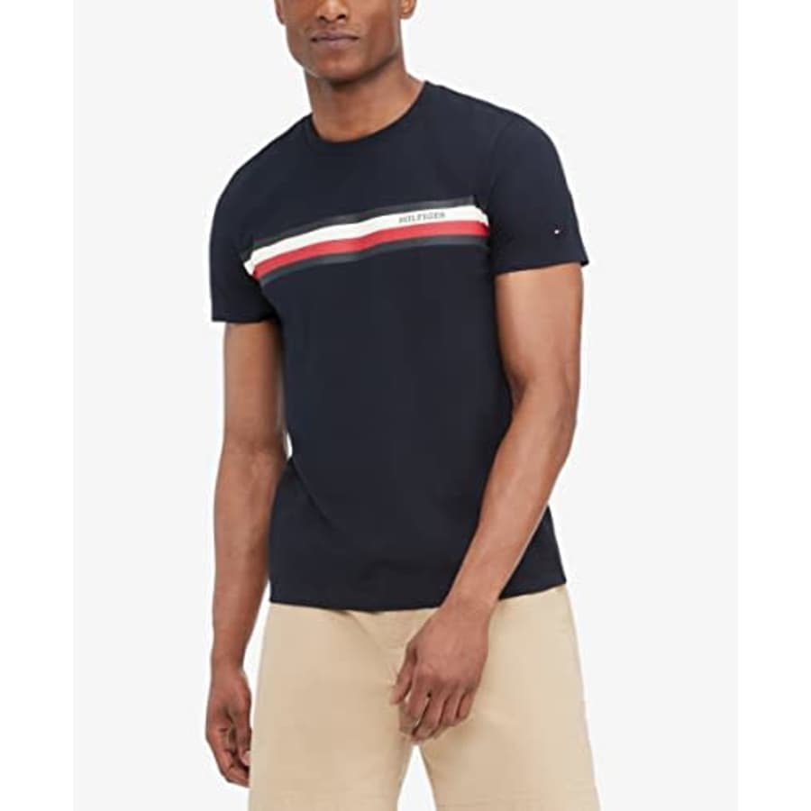 Tommy Hilfiger Men's Short Sleeve Hilfiger Graphic T-Shirt, Desert Sky, XX-Large for $26