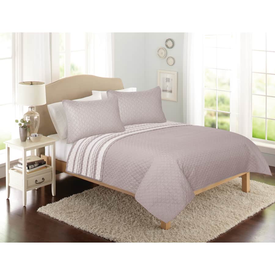 BH&G Solid Front Reverse Stripe King Quilt for $19 BH&G Solid Front Reverse Stripe King Quilt for $19