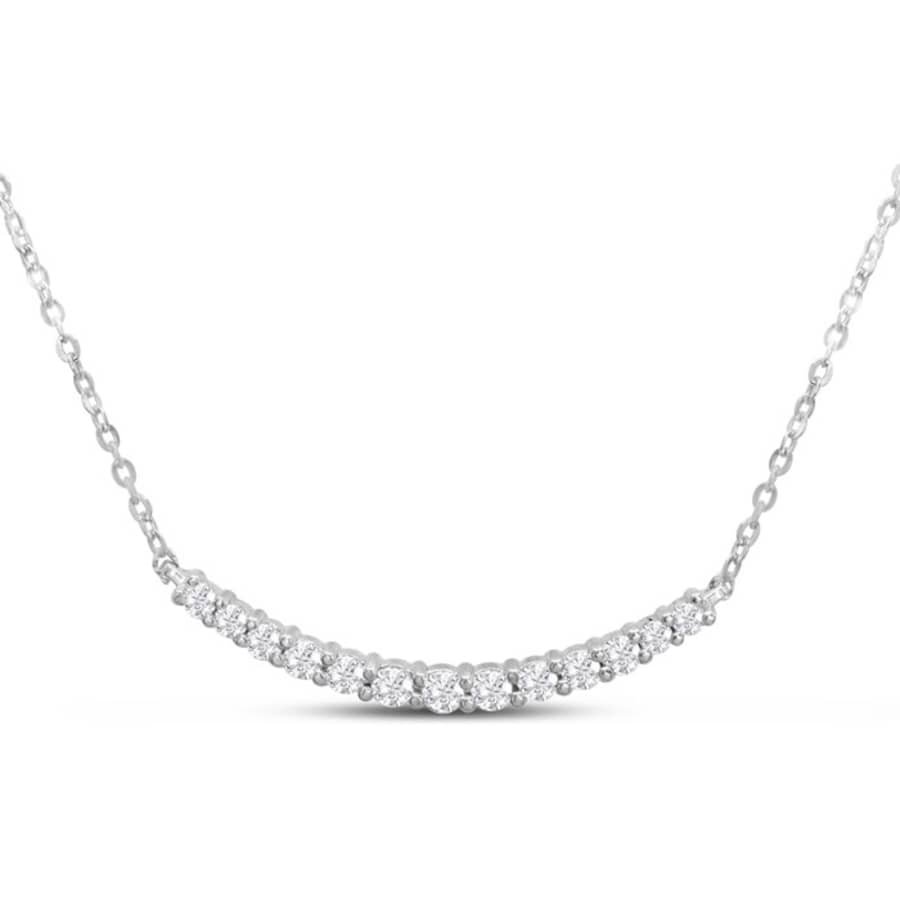 1/2-tcw. Natural Graduated Diamond Smile Necklace In Sterling Silver for $198 w/ $25 SuperJeweler Gift Card 1/2-tcw. Natural Graduated Diamond Smile Necklace In Sterling Silver for $198 w/ $25 SuperJeweler Gift Card
