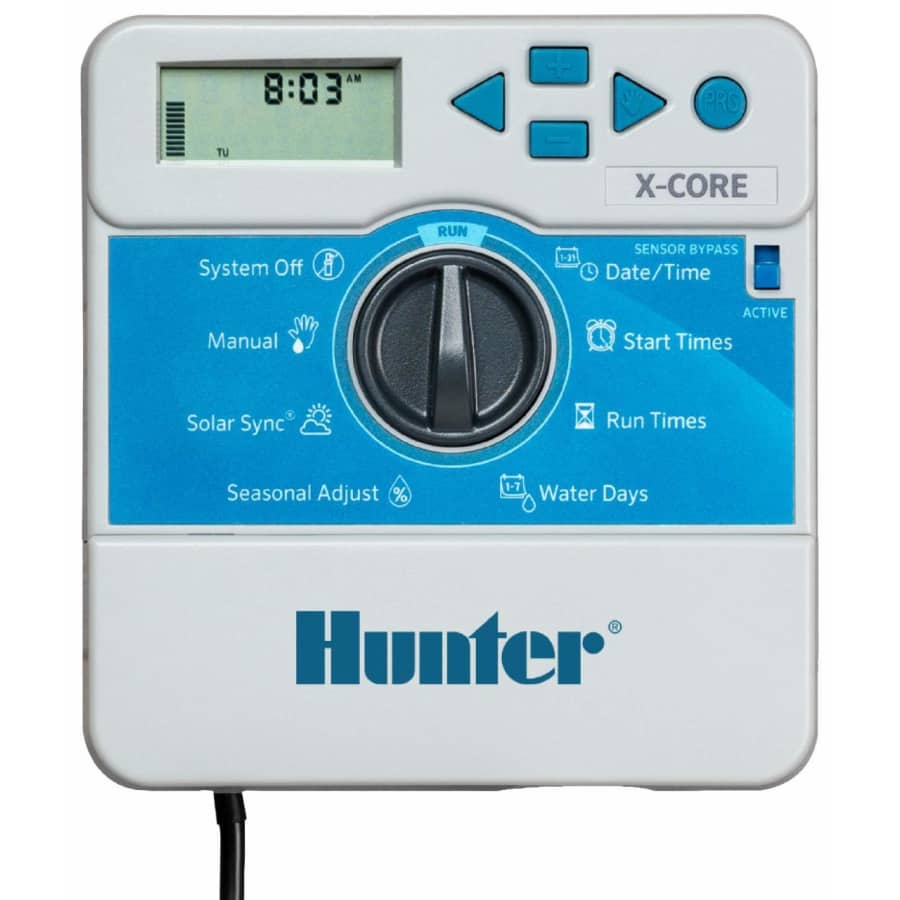 Hunter Sprinkler Irrigation X-Core 6-Station Indoor Controller for $100