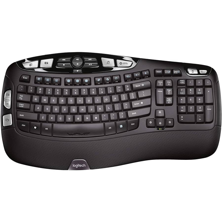 Logitech K350 Wave Ergonomic Wireless Keyboard for $20