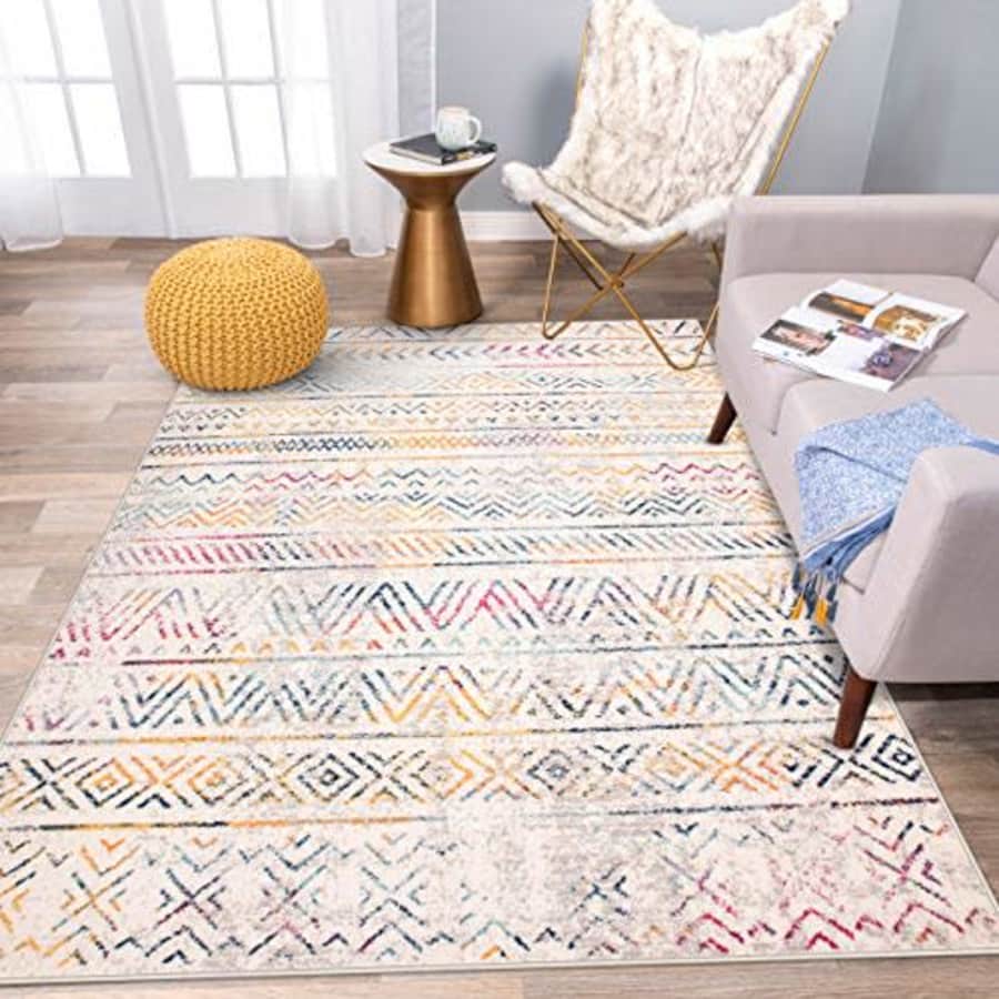 Rugshop Geometric Bohemian Design Area Rug 5' x 7' Multi for $41 Rugshop Geometric Bohemian Design Area Rug 5' x 7' Multi for $41