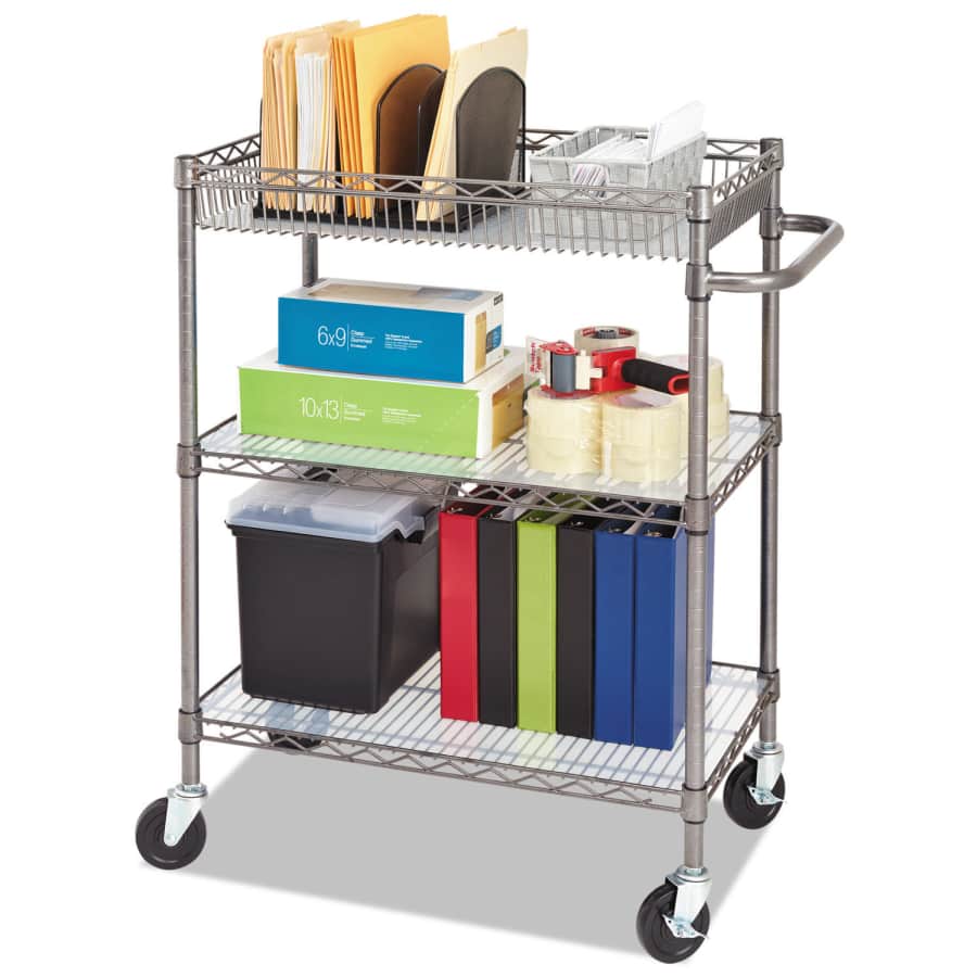 Alera 40" 3-Tier Wire Rolling Cart for $77 for members
