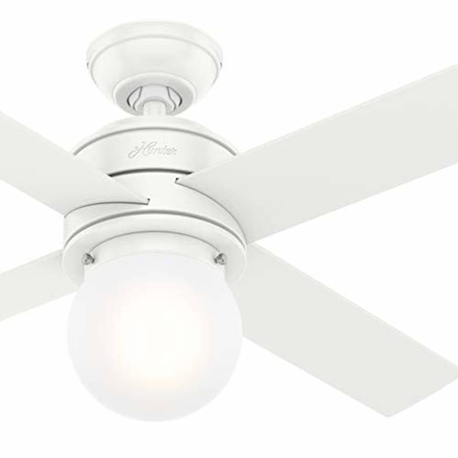 Hunter Fan 44 inch Casual Matte White Indoor Ceiling Fan with Light Kit and Remote Control (Renewed) for $85 Hunter Fan 44 inch Casual Matte White Indoor Ceiling Fan with Light Kit and Remote Control (Renewed) for $85