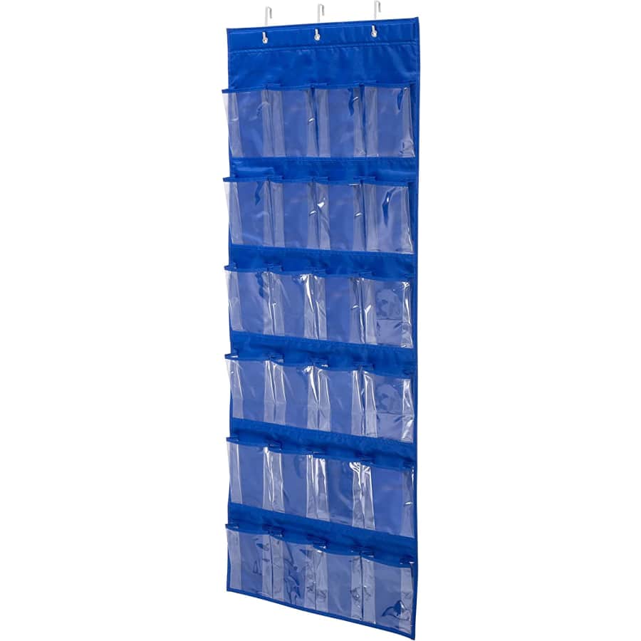 Honey Can Do Blue 24-Pocket Shoe Organizer for $10 Honey Can Do Blue 24-Pocket Shoe Organizer for $10