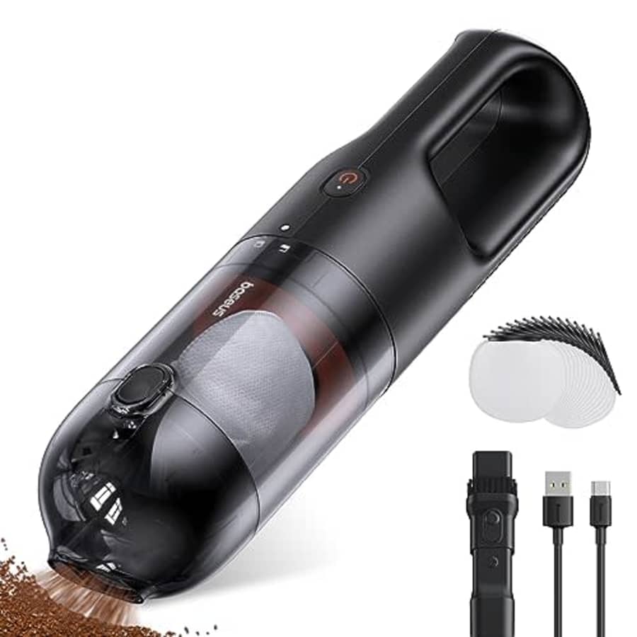 Baseus Handheld Vacuum Cordless Rechargeable, Car Vacuum Portable with Disposable Dust Bags, Small for $46