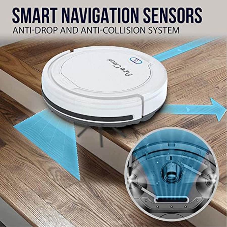 Pure Clean Smart Automatic Robot Cleaner-1200 PA Rechargeable Electric Robo Vacuum Cleaner w, Self for $99 Pure Clean Smart Automatic Robot Cleaner-1200 PA Rechargeable Electric Robo Vacuum Cleaner w, Self for $99