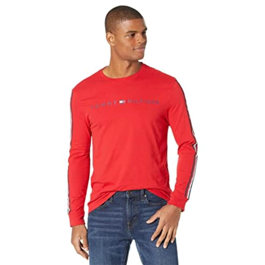 Tommy Hilfiger Men's Long Sleeve Cotton T Shirt, Apple Red, X-Large for $28 Tommy Hilfiger Men's Long Sleeve Cotton T Shirt, Apple Red, X-Large for $28