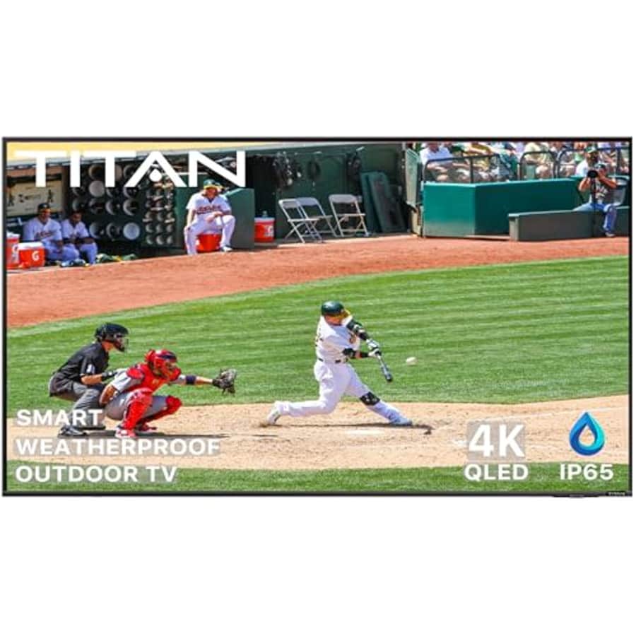 Titan 55 Inch Outdoor TV 4K Quantum HDR+ 4K QLED IP65 Weatherproof Smart TV for Partial Sun for $2,300