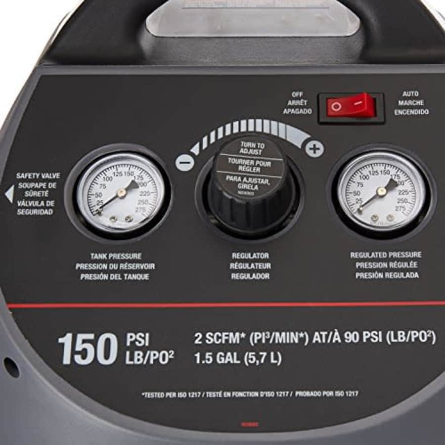 PORTER-CABLE Air Compressor Kit, 1.5 Gallon, Oil-Free, Fully Shrouded, Hand Carry, 25-Feet Hose for $120
