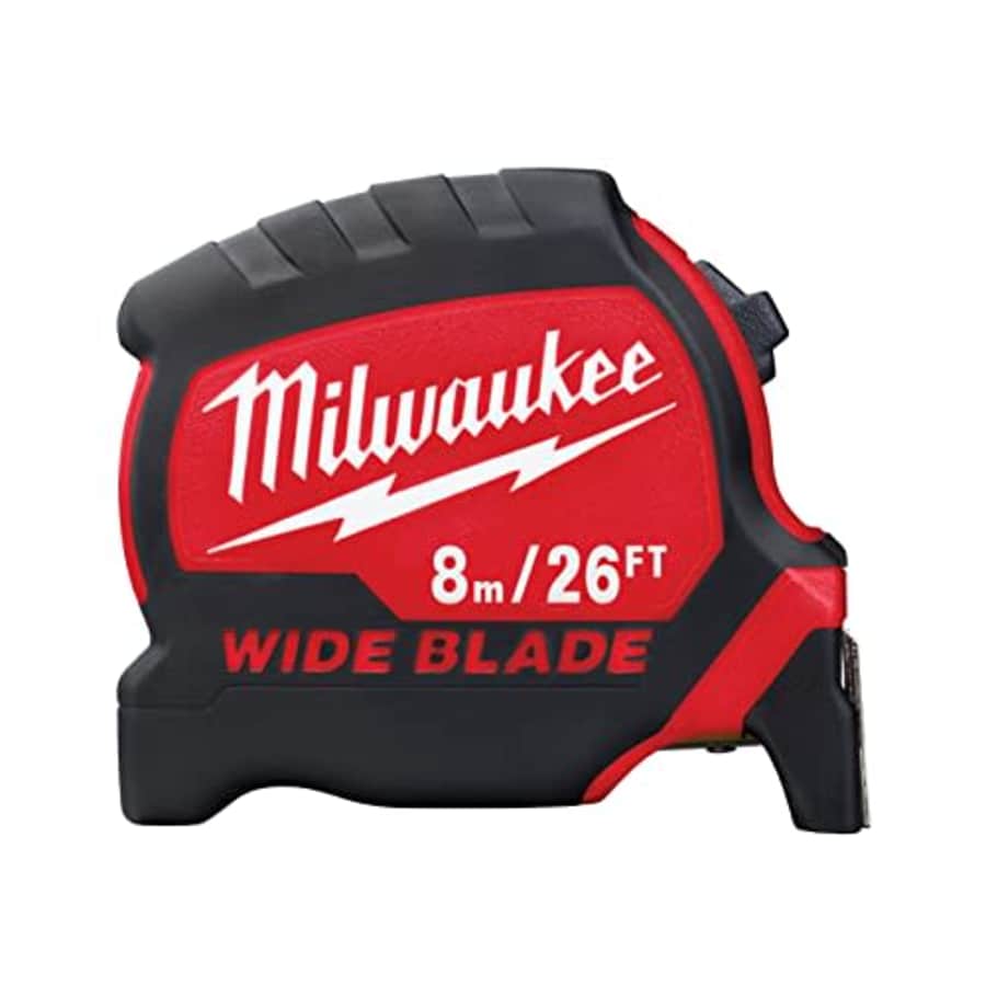 Milwaukee Premium Wide Blade Tape Measure 8m/26ft (Width 33mm) for $39 Milwaukee Premium Wide Blade Tape Measure 8m/26ft (Width 33mm) for $39