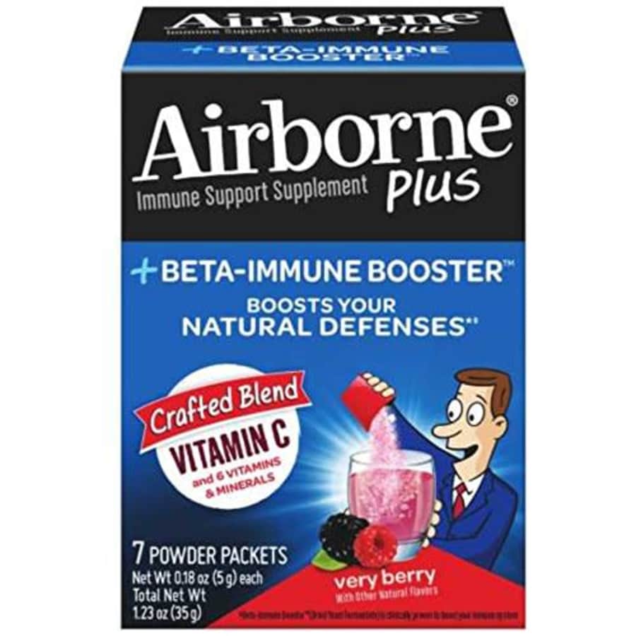 Airborne Plus Beta-Immune Booster Very Berry Powder Packets, 7 count - Vitamin C Immune Support for $15 Airborne Plus Beta-Immune Booster Very Berry Powder Packets, 7 count - Vitamin C Immune Support for $15