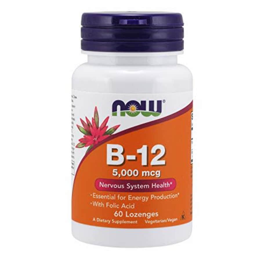 Now Foods NOW Supplements, Vitamin B-12 5,000 mcg, With Folic Acid, Nervous System Health*, 60 Lozenges for $9