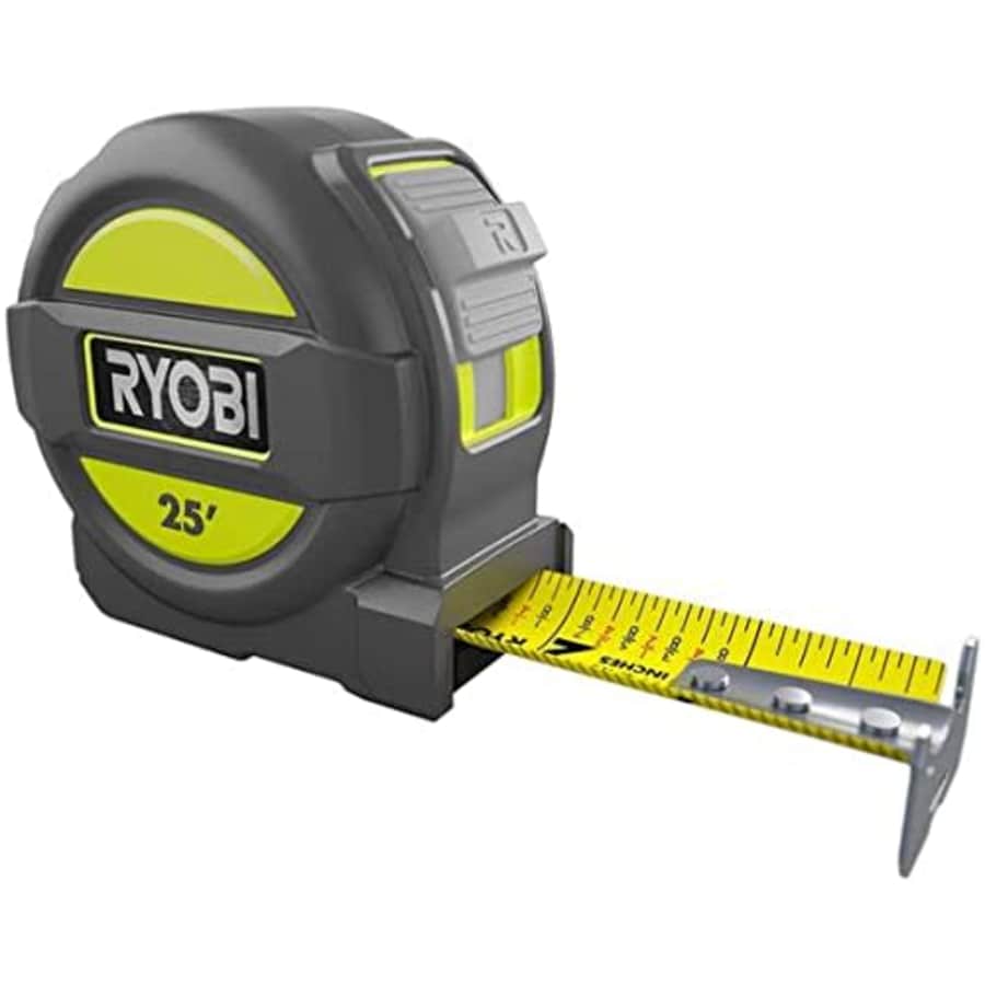 Ryobi 25 ft. Tape Measure with Overmold and Wireform Belt Clip for $21