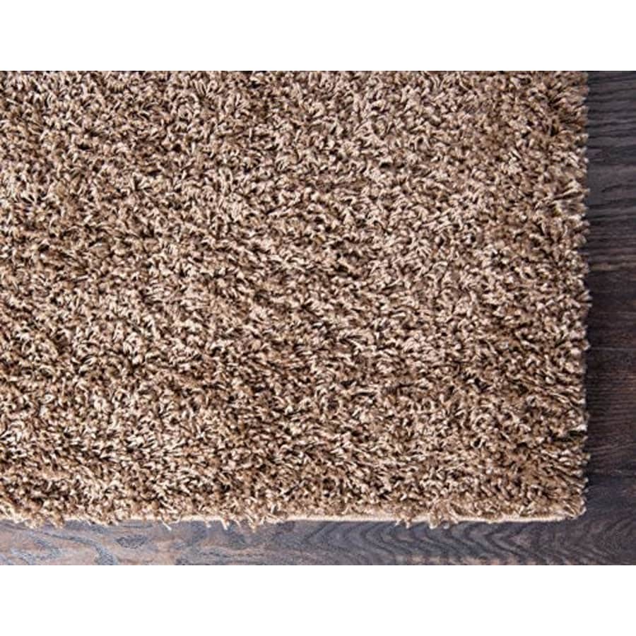 Unique Loom Solo Solid Shag Collection Modern Plush Sandy Brown Area Rug (2' 2 x 3' 0) for $16