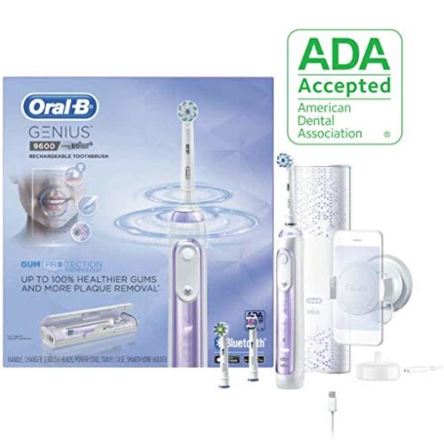 Oral-B 9600 Electric Toothbrush, 3 Brush Heads, Powered by Braun, Orchid Purple for $145