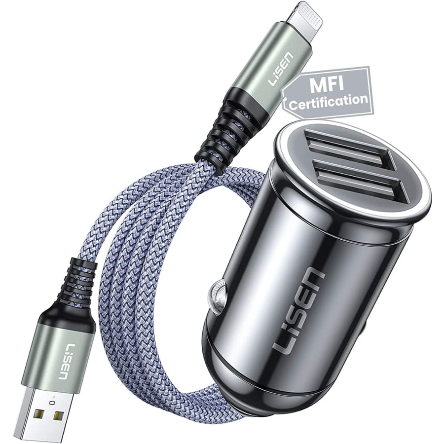 Lisen 24W 4.8A Lightning Dual Car Charger Adapter for $10 Lisen 24W 4.8A Lightning Dual Car Charger Adapter for $10