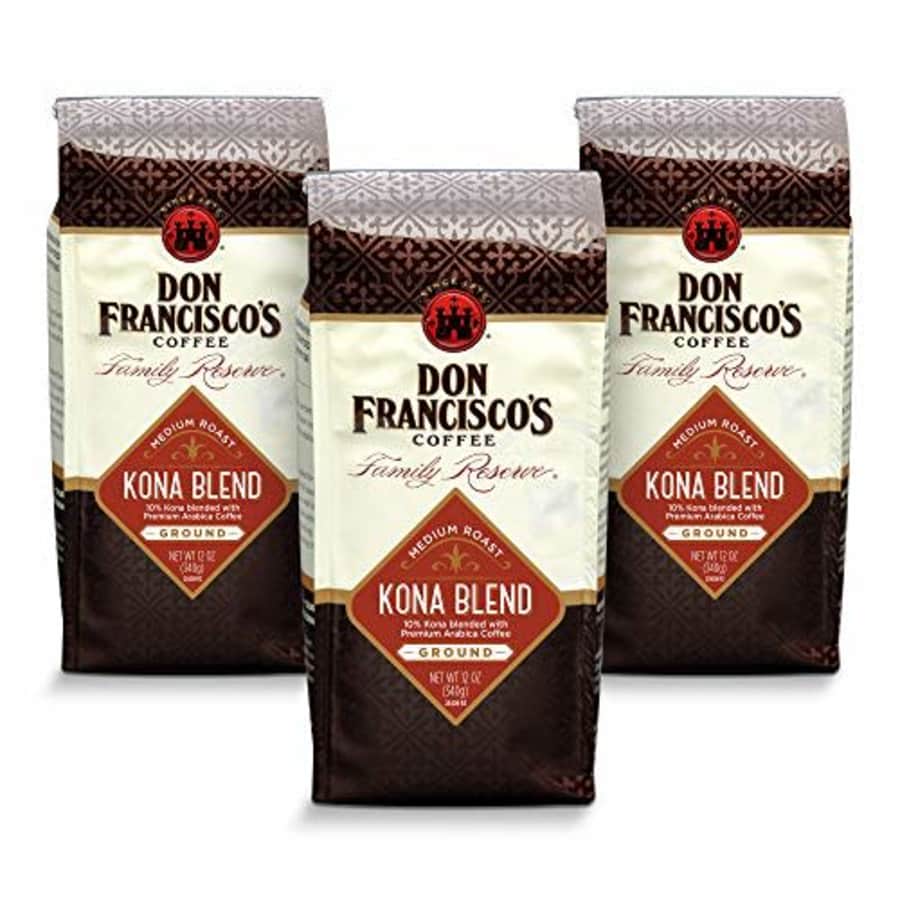 Don Francisco's Ground Kona Blend, Medium Roast Coffee (3 x 12-ounce bags) for $33 Don Francisco's Ground Kona Blend, Medium Roast Coffee (3 x 12-ounce bags) for $33