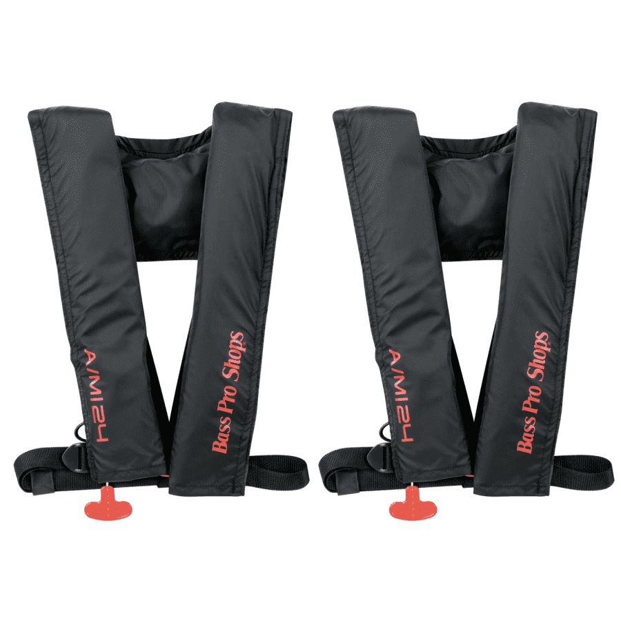 Bass Pro Shops AM24 Auto/Manual Inflatable Life Vest 2-Pack for $120 Bass Pro Shops AM24 Auto/Manual Inflatable Life Vest 2-Pack for $120